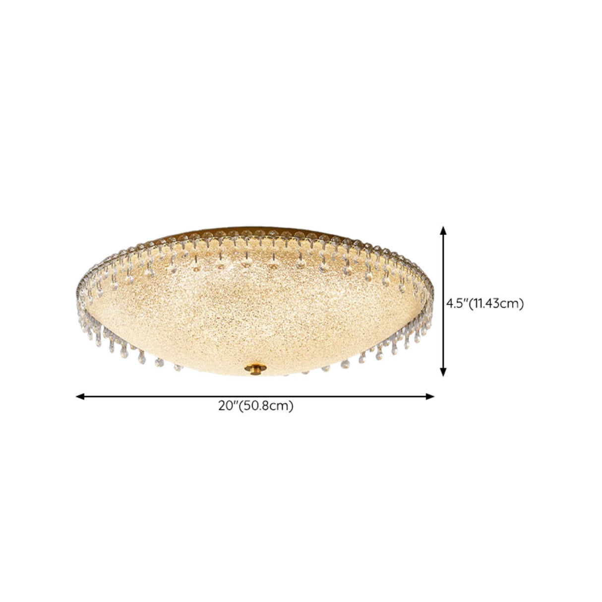 Bowl-Shaped Crystal Frosted LED Flush Mount Light Image - 20