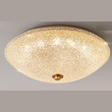 Bowl-Shaped Crystal Frosted LED Flush Mount Light Image - 6