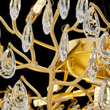 Bowl-Shaped Gold Crystal Semi-Flush Mount Ceiling Light Image - 11