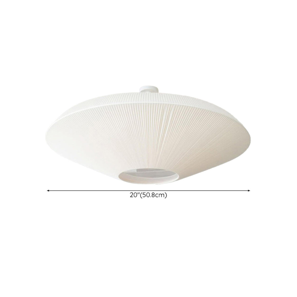 Bowl-Shaped White Fabric Semi-Flush Mount Ceiling Light 