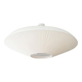 Bowl-Shaped White Fabric Semi-Flush Mount Ceiling Light Image - 5