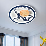 Boy Room Sport Basketball LED Flush Mount Ceiling Light Image - 5