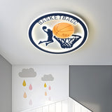 Boy Room Sport Basketball LED Flush Mount Ceiling Light Image - 6