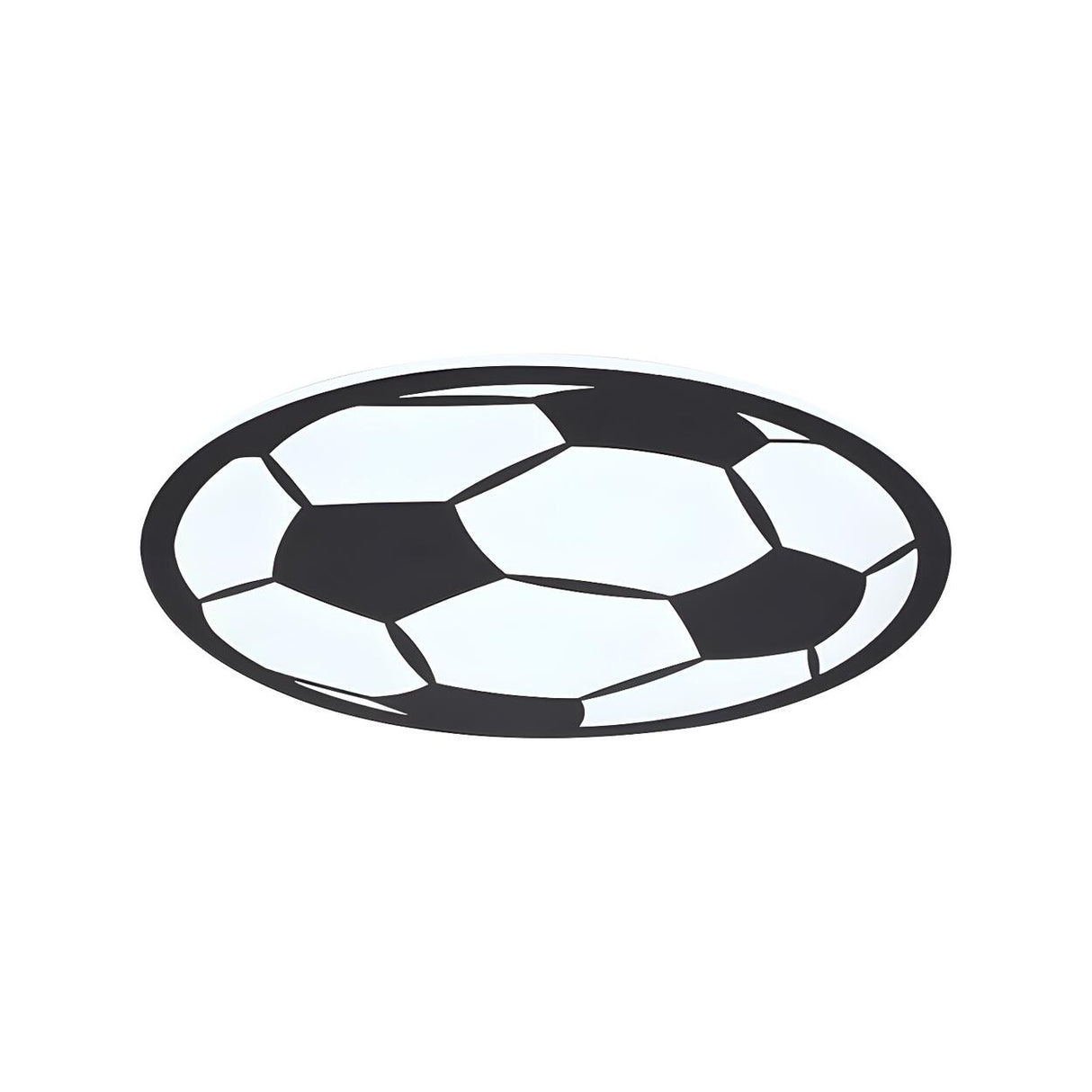 Boys Bedroom Black White Soccer LED Flush Mount Light Image - 4