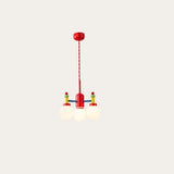 Branch Ball Metal Bedroom Red 5-Light Kids Chandelier Image - 2