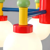 Branch Ball Metal Bedroom Red 5-Light Kids Chandelier Image - 7