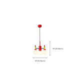 Branch Ball Metal Bedroom Red 5-Light Kids Chandelier #size