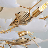 Branch Ginkgo Leaf Gold Semi-Flush Mount Ceiling Light Image - 12