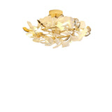 Branch Ginkgo Leaf Gold Semi-Flush Mount Ceiling Light Image - 3