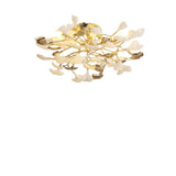 Branch Ginkgo Leaf Gold Semi-Flush Mount Ceiling Light Image - 7