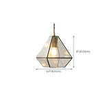 Brass Diamond Glass Pendant Light Adjustable Height Image - 12