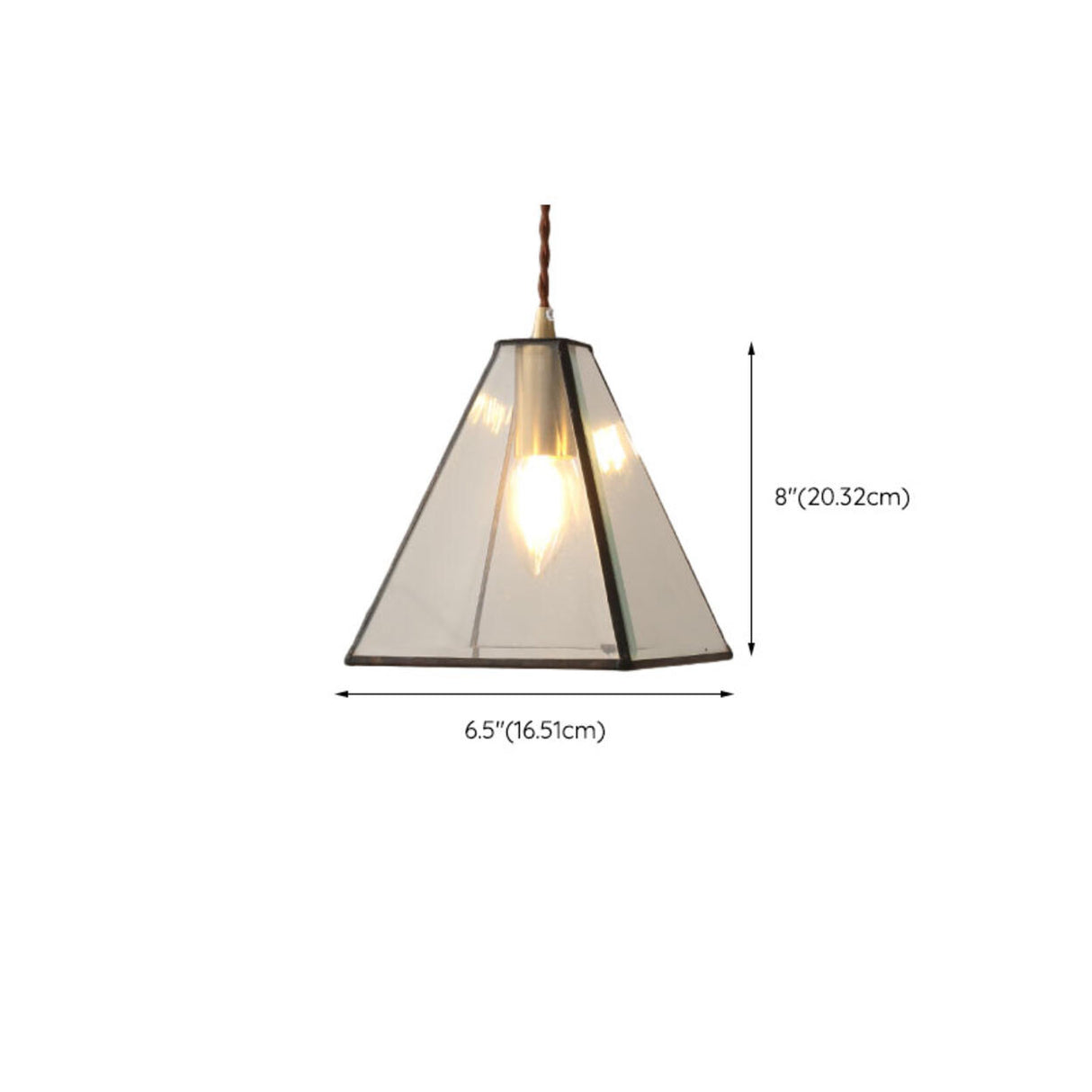 Brass Diamond Glass Pendant Light Adjustable Height Image - 13