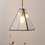 Brass Diamond Glass Pendant Light Adjustable Height Image - 7