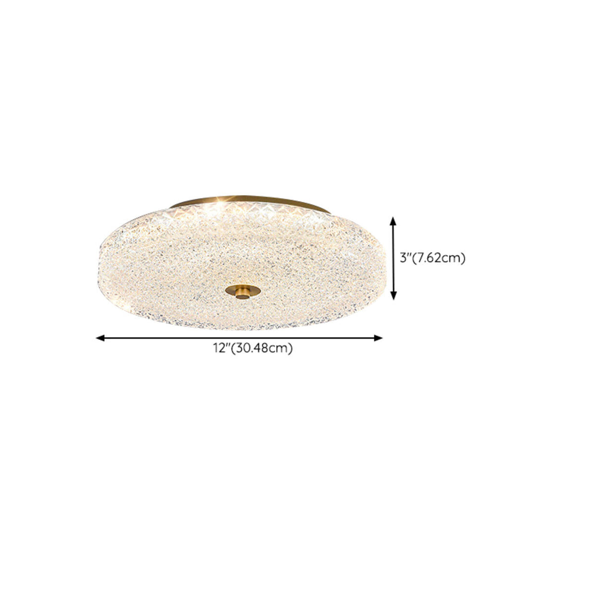 Brass Glass Circle LED Flush Mount Ceiling Light 