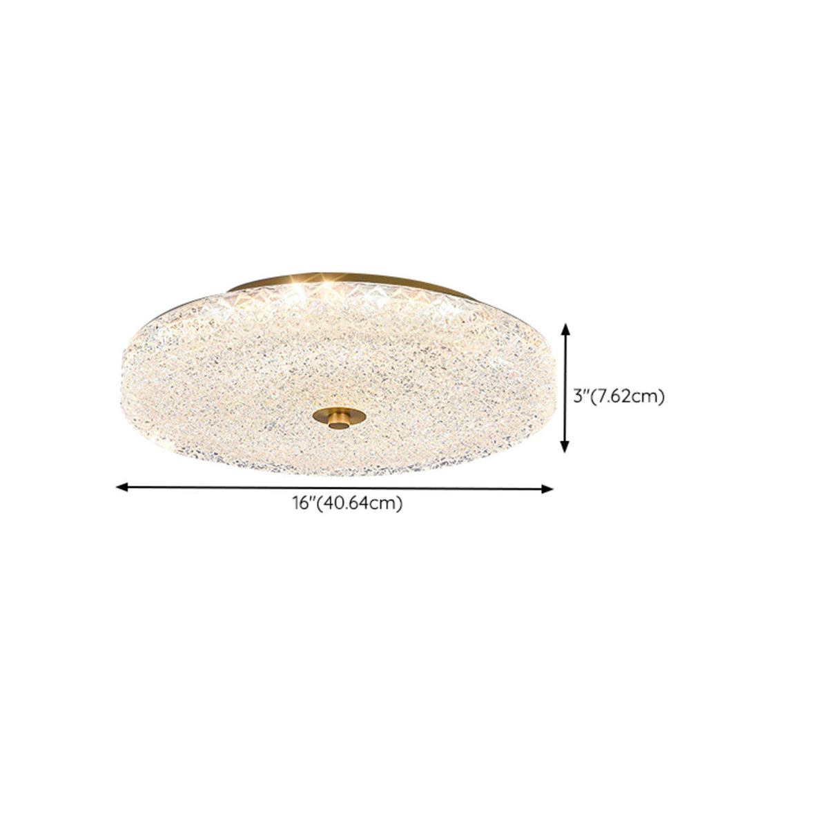 Brass Glass Circle LED Flush Mount Ceiling Light Image - 16