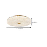 Brass Glass Circle LED Flush Mount Ceiling Light Image - 16