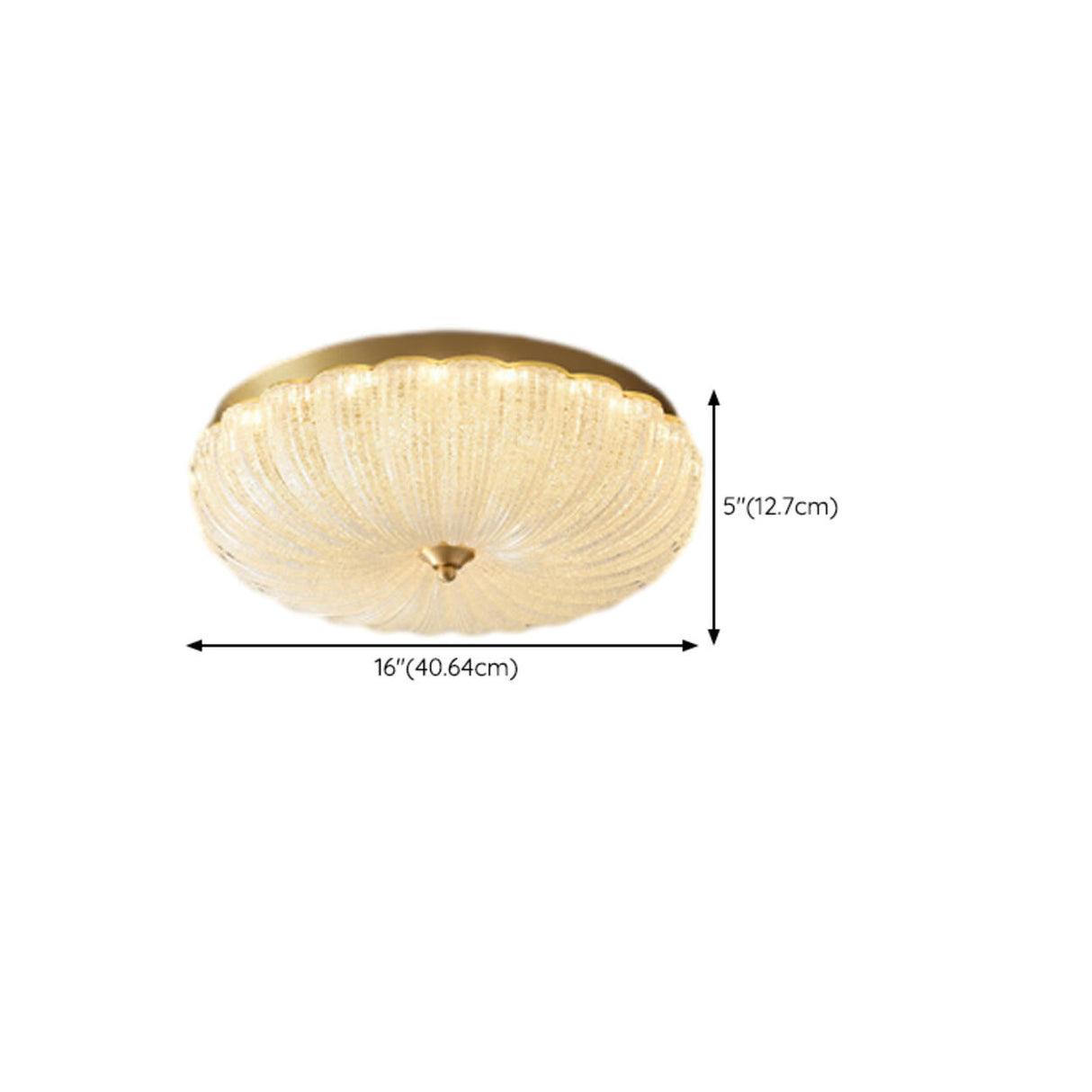 Brass Glass Circle LED Flush Mount Ceiling Light Image - 17