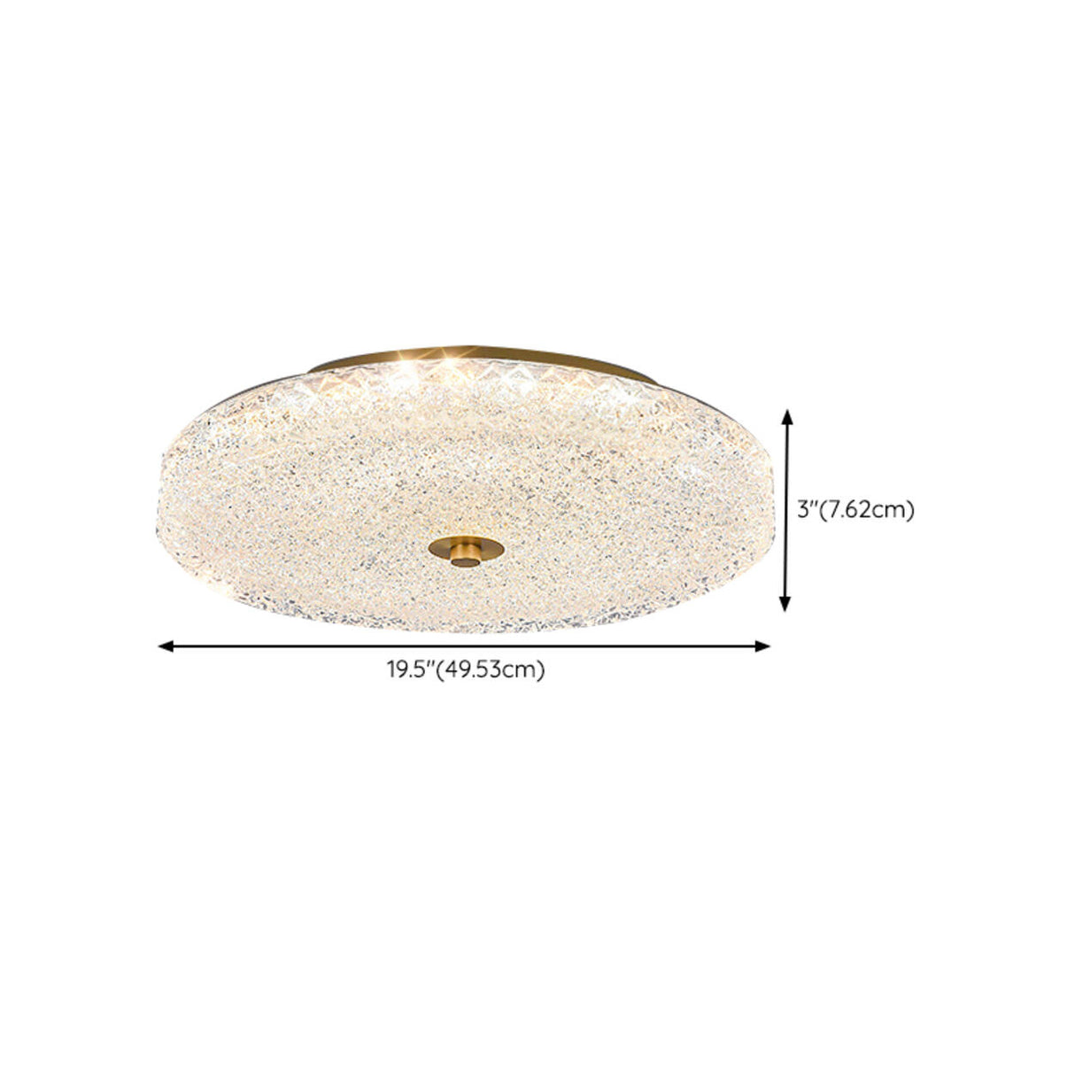 Brass Glass Circle LED Flush Mount Ceiling Light Image - 18