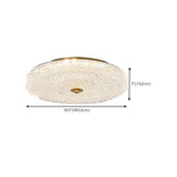 Brass Glass Circle LED Flush Mount Ceiling Light Image - 18