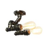 Bronze Bare Edison Bulb Semi-Flush Mount Light 2-Light Image - 27