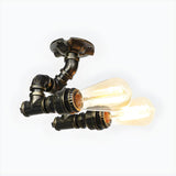 Bronze Bare Edison Bulb Semi-Flush Mount Light 2-Light Image - 28