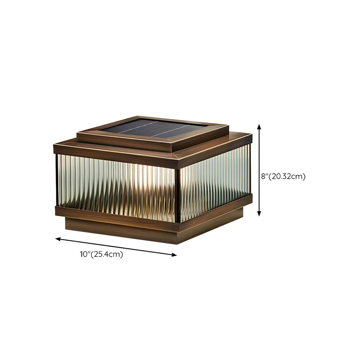 Bronze Modern Solar Square Glass Outdoor Table Lamp 