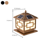 Bronze Traditional Chinese Square Solar Outdoor Lamp Image - 16