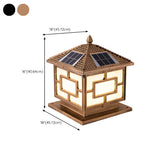 Bronze Traditional Chinese Square Solar Outdoor Lamp Image - 17