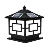 Bronze Traditional Chinese Square Solar Outdoor Lamp Image - 3