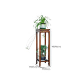 Brown 2-Tier Square Wood Display Table Plant Stand #size