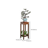 Brown 2-Tier Square Wood Display Table Plant Stand Image - 10