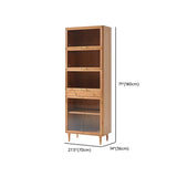 Brown 4-Layer Pine Living Room Storage Display Cabinet Image - 11