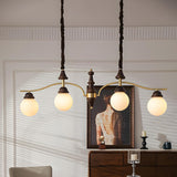 Brown 4 Lights Classic Globe Island Pendant Light Image - 3