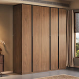 Brown Art Deco Wood Soft Close Cabinet Door Armoire Image - 17