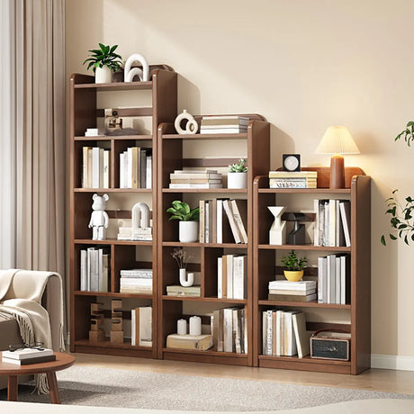 Brown Casual Open Vertical Wood Organizer Bookshelf Image - 1