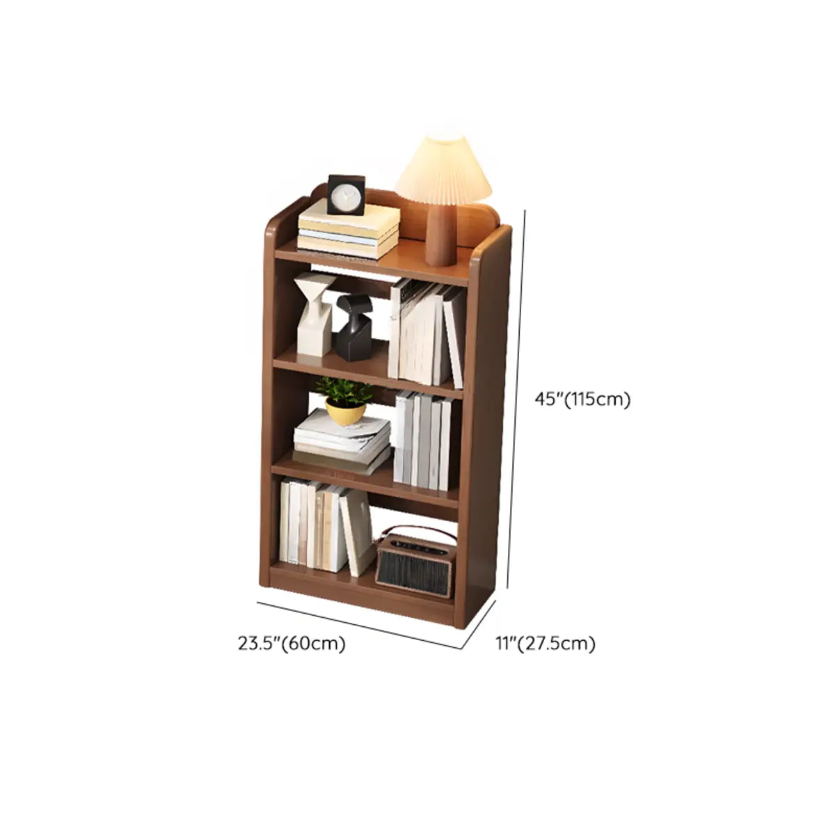 Brown Casual Open Vertical Wood Organizer Bookshelf 