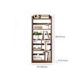 Brown Casual Open Vertical Wood Organizer Bookshelf Image - 15