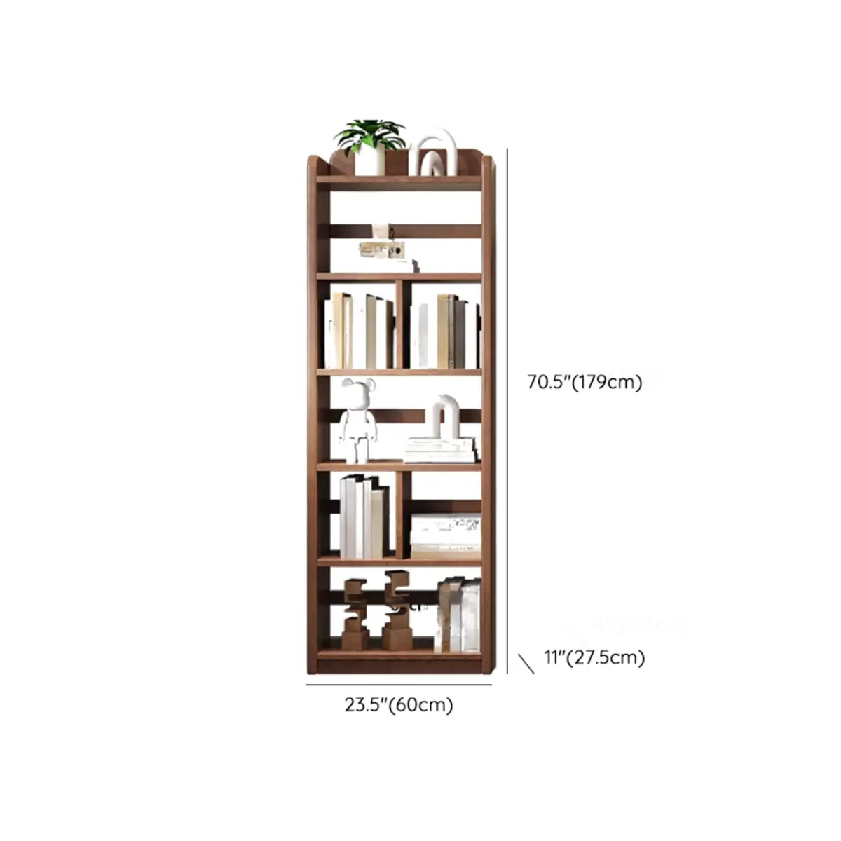 Brown Casual Open Vertical Wood Organizer Bookshelf Image - 16