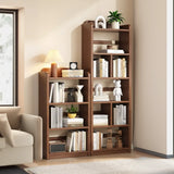 Brown Casual Open Vertical Wood Organizer Bookshelf Image - 3