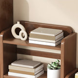 Brown Casual Open Vertical Wood Organizer Bookshelf Image - 6