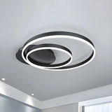 Brown Circular Ring Semi-Flush Mount Ceiling Light Image - 12