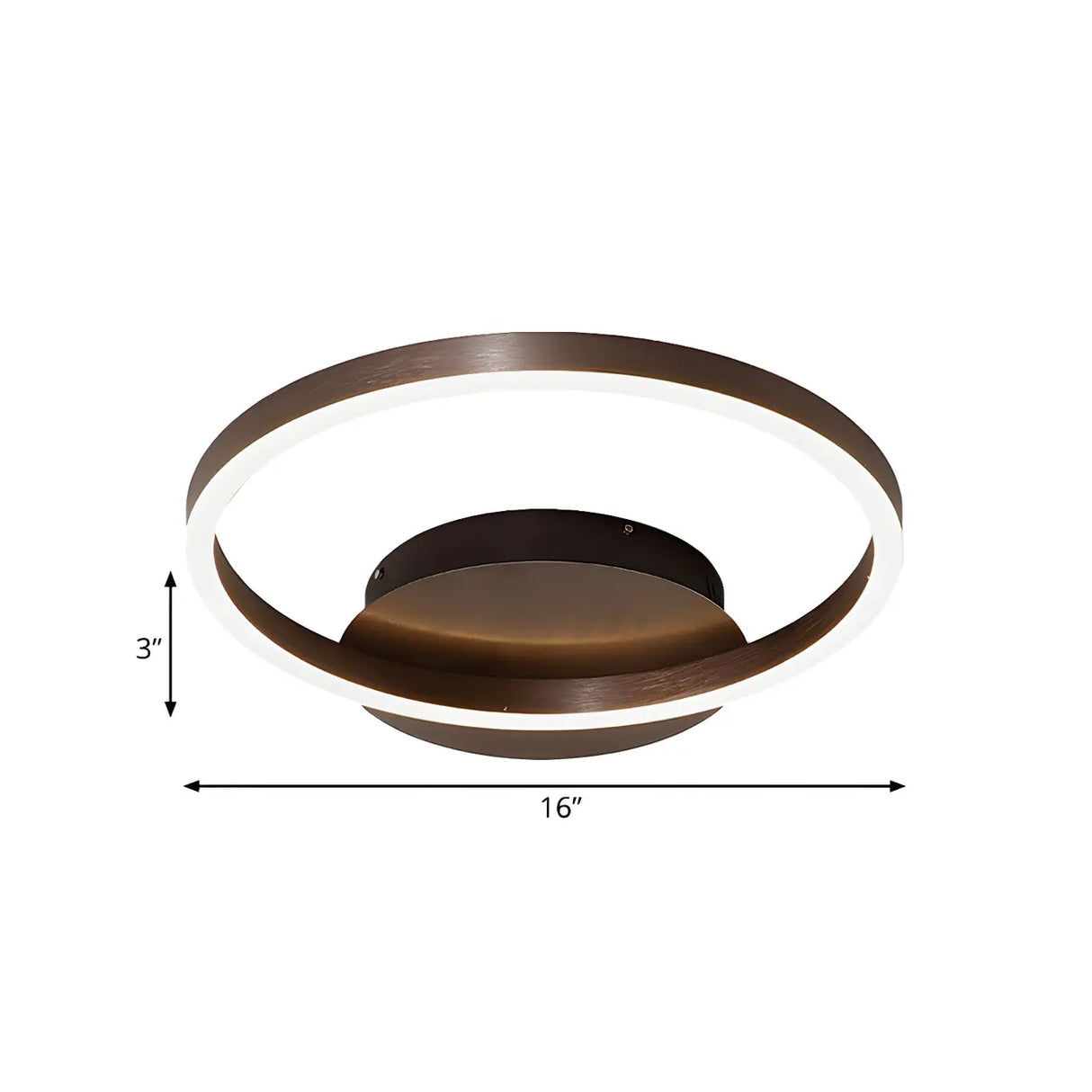 Brown Circular Ring Semi-Flush Mount Ceiling Light 