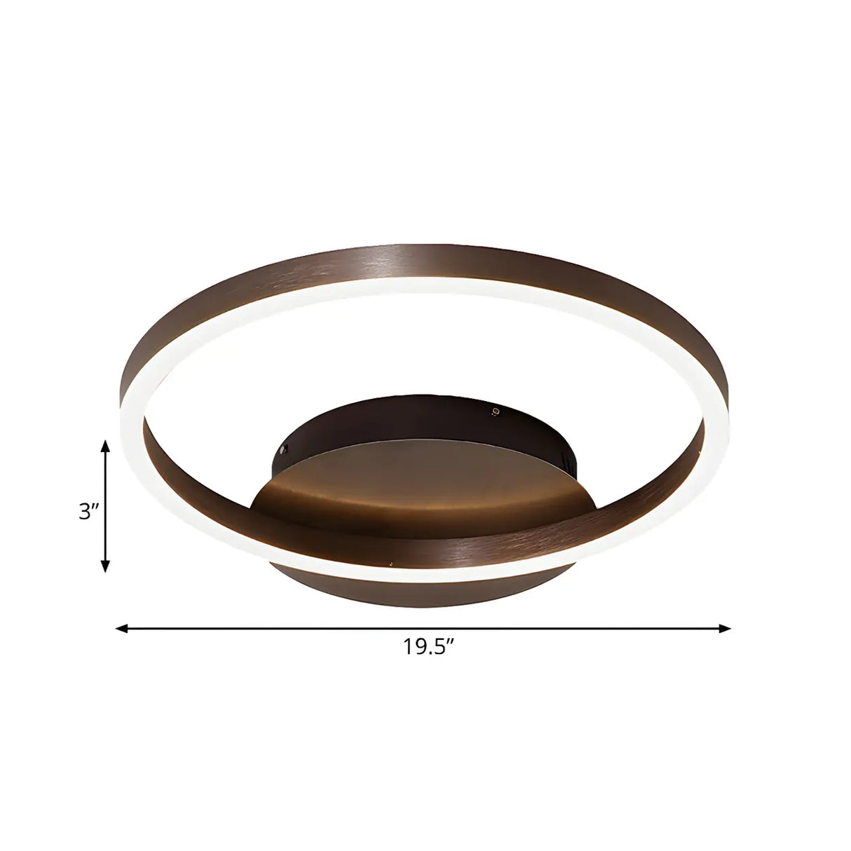 Brown Circular Ring Semi-Flush Mount Ceiling Light Image - 20