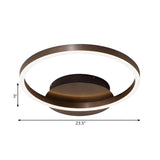 Brown Circular Ring Semi-Flush Mount Ceiling Light Image - 21