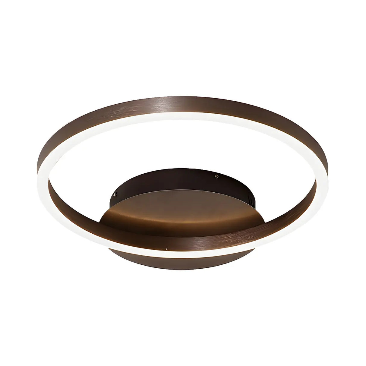 Brown Circular Ring Semi-Flush Mount Ceiling Light Image - 4