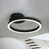 Brown Circular Ring Semi-Flush Mount Ceiling Light Image - 5