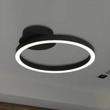 Brown Circular Ring Semi-Flush Mount Ceiling Light Image - 6