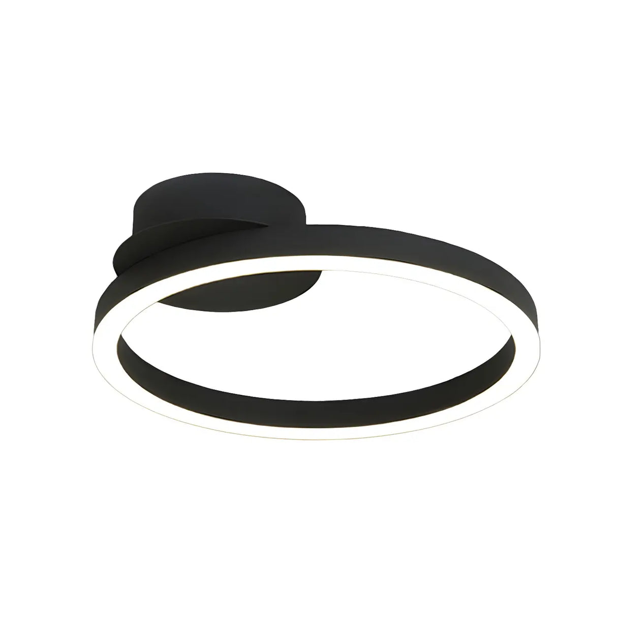 Brown Circular Ring Semi-Flush Mount Ceiling Light Image - 7