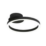 Brown Circular Ring Semi-Flush Mount Ceiling Light Image - 7