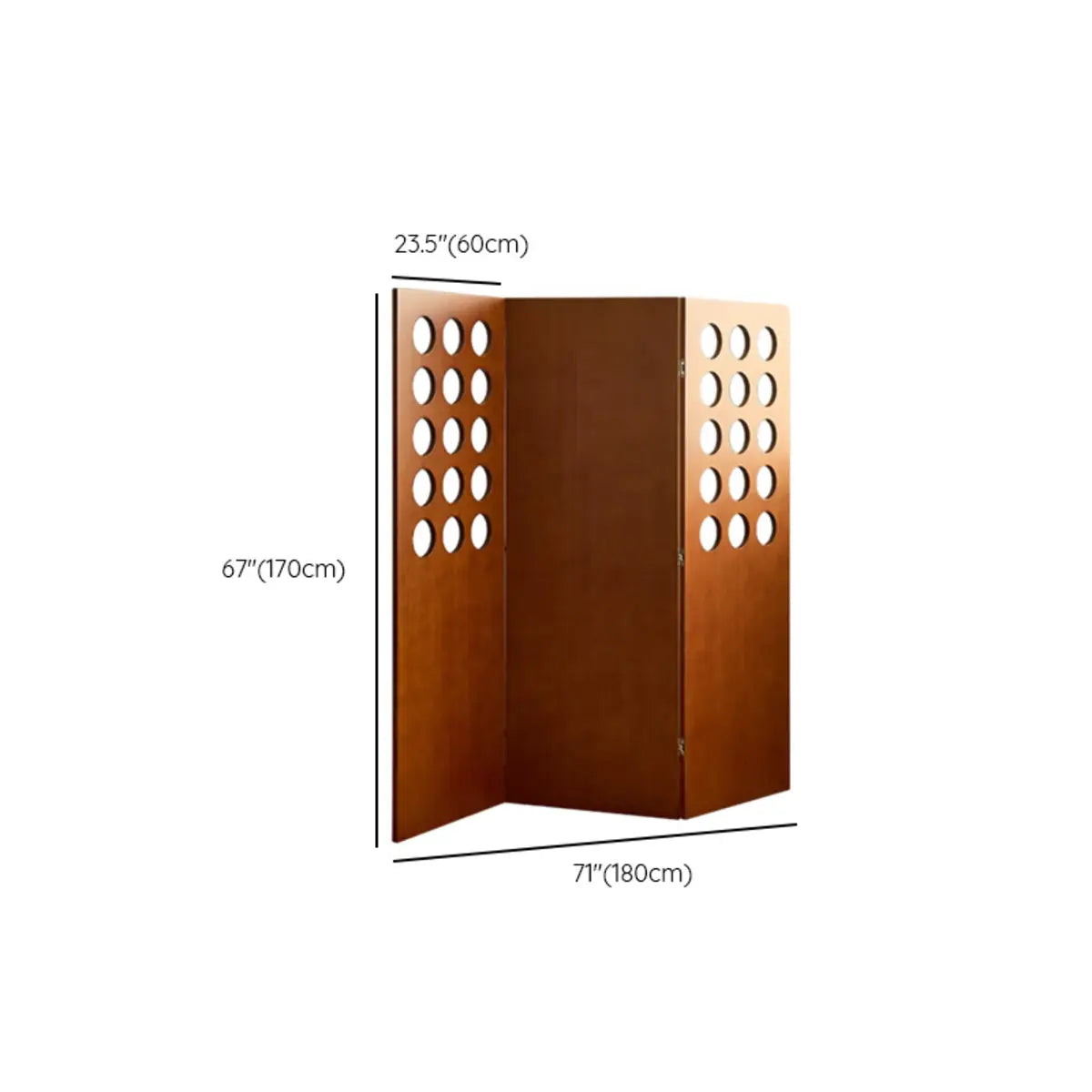 Brown Circular Wood Freestanding Room Divider Screen Image - 12